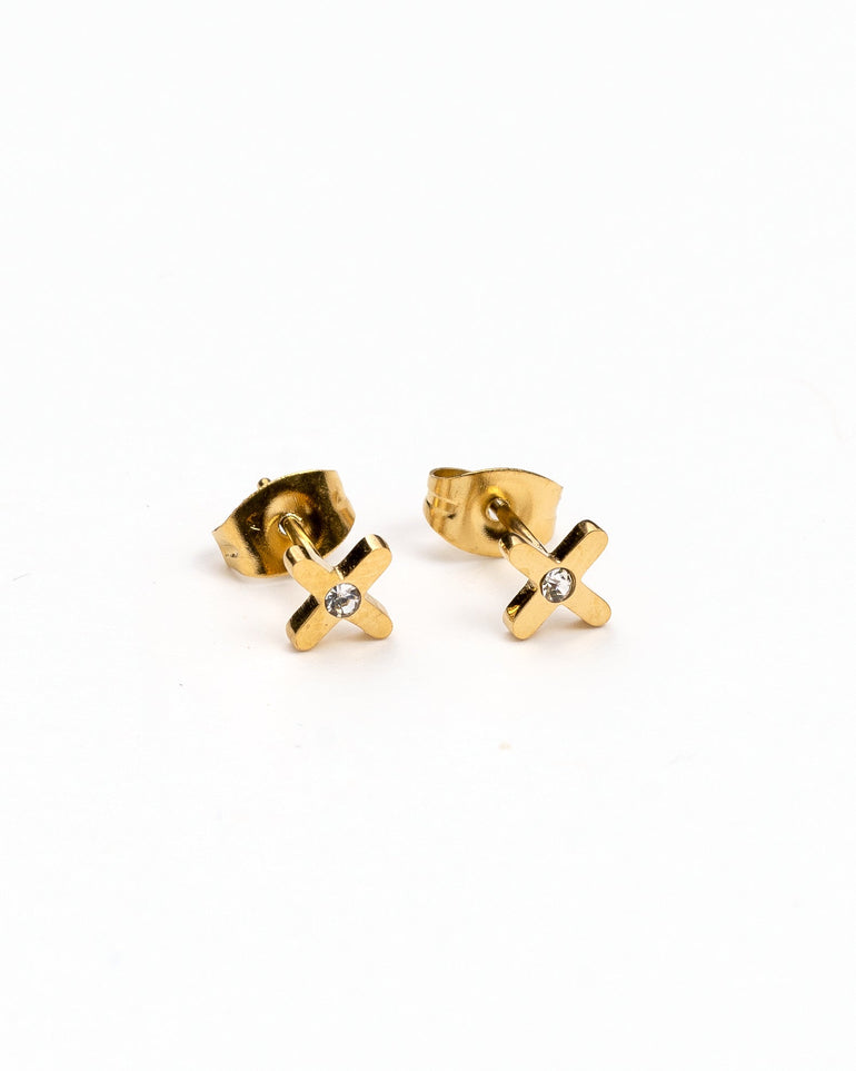 Pendientes - Pendientes golden cruz stud - Everyday jewels to inspire | TAGSS