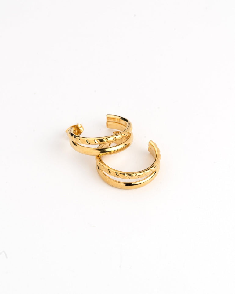 Pendientes - Pendientes golden double hoops - Everyday jewels to inspire | TAGSS