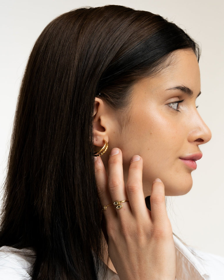 Pendientes - Pendientes golden double hoops - Everyday jewels to inspire | TAGSS