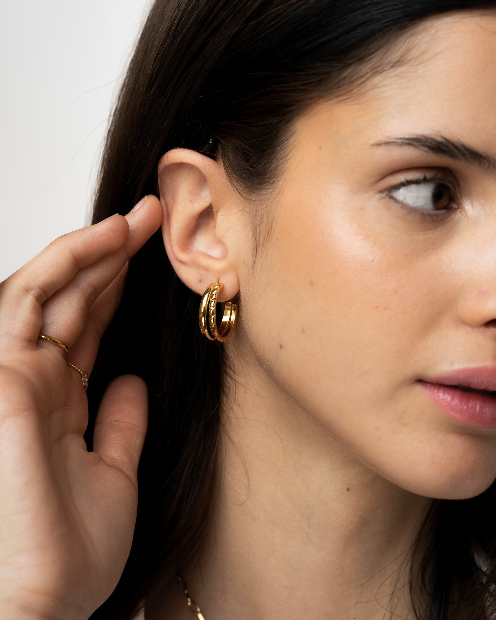 Pendientes - Pendientes golden double hoops - Everyday jewels to inspire | TAGSS