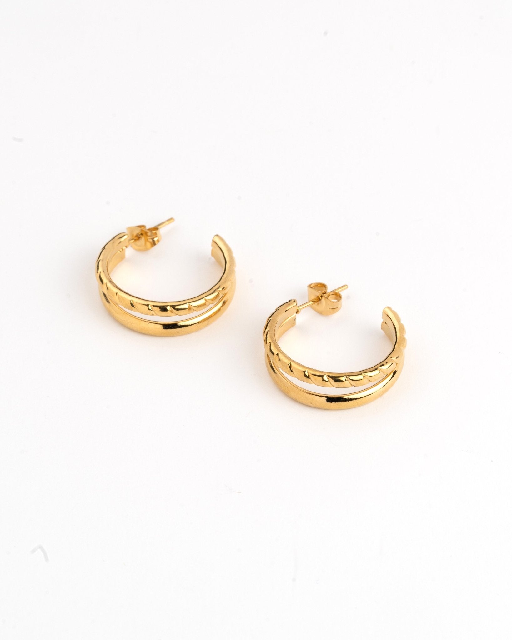 Pendientes - Pendientes golden double hoops - Everyday jewels to inspire | TAGSS