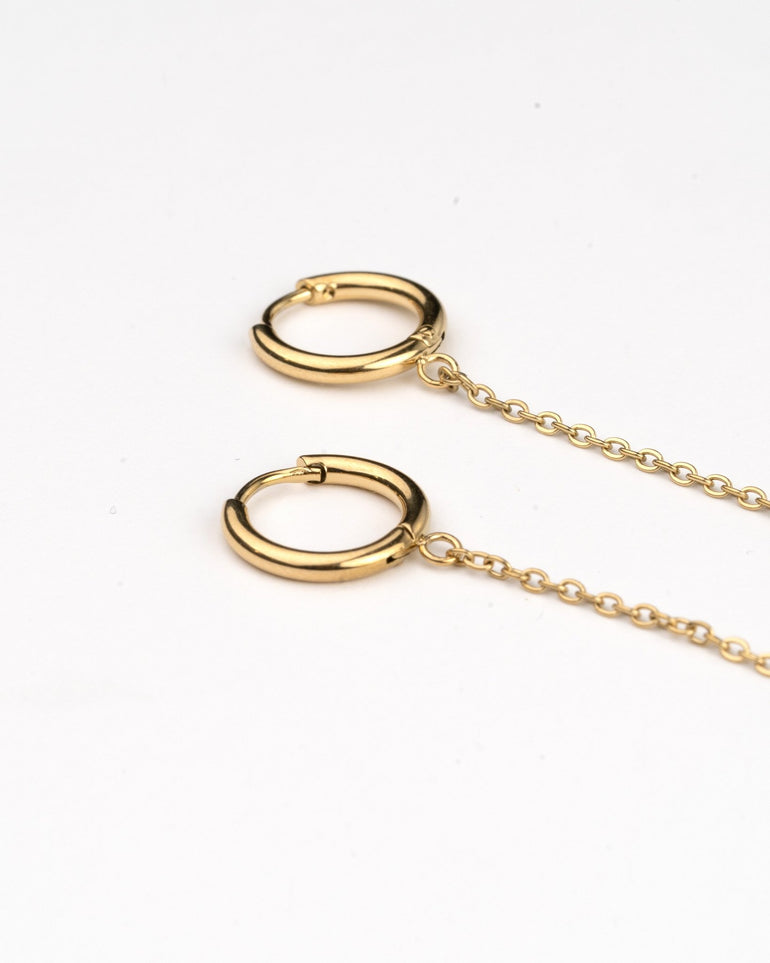 Pendientes - Pendientes golden pearl chain - Everyday jewels to inspire | TAGSS