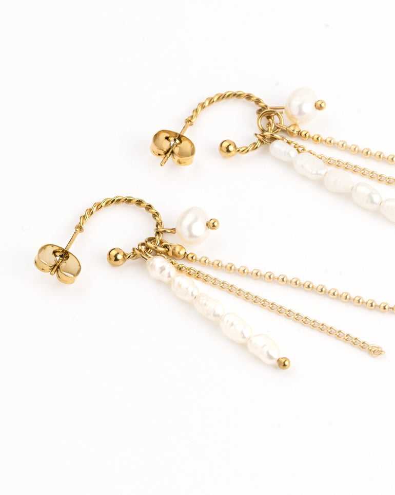 Pendientes - Pendientes golden pearl rain - Everyday jewels to inspire | TAGSS