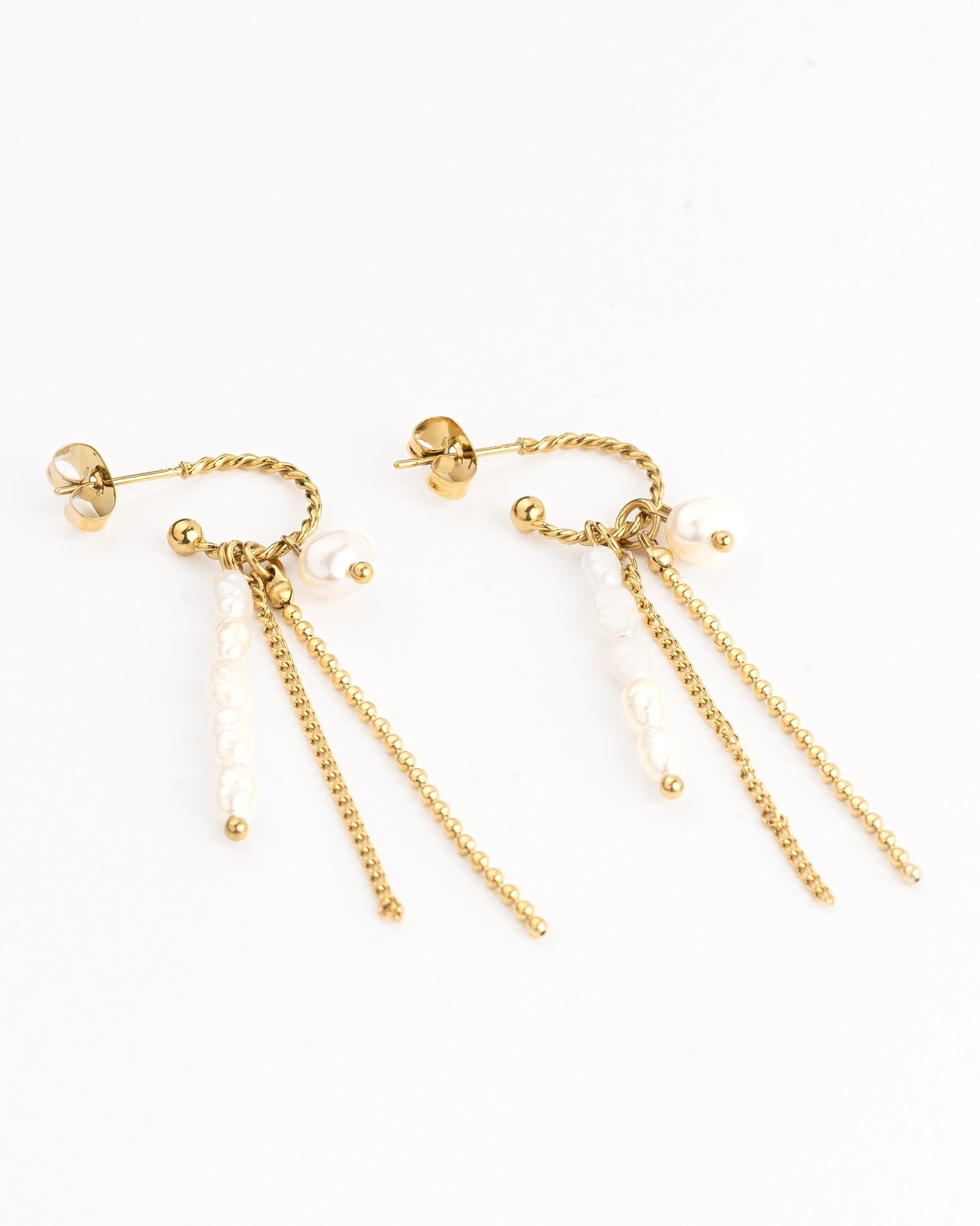 Pendientes - Pendientes golden pearl rain - Everyday jewels to inspire | TAGSS