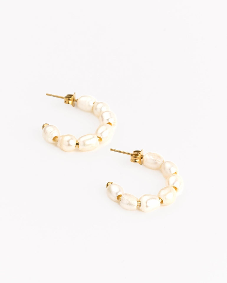 Pendientes - Pendientes pearl hoops - Everyday jewels to inspire | TAGSS