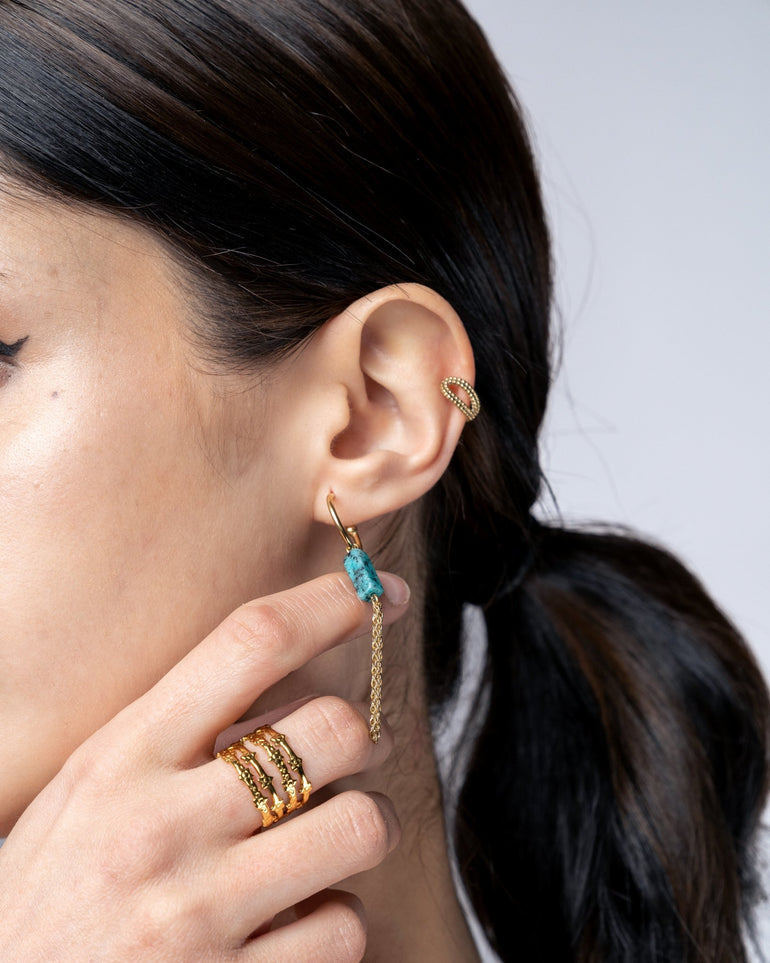 Pendientes - Pendientes turquoise stone with chains - Everyday jewels to inspire | TAGSS